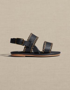 Leather Sandal for Baby + Toddler black