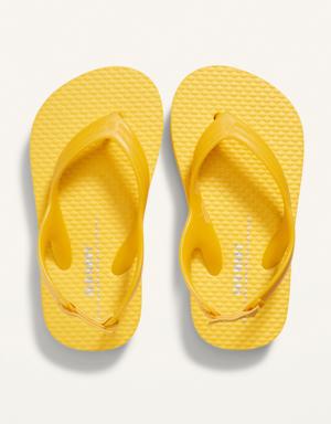 Plant-Based Solid Flip-Flops for Toddler Girls yellow
