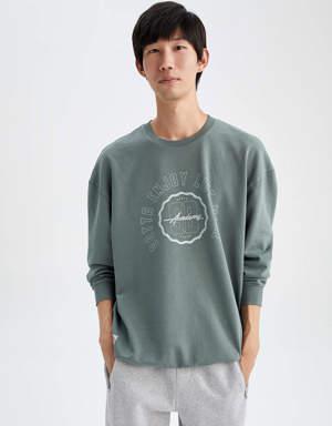 Boxy Fit Bisiklet Yaka Sweatshirt