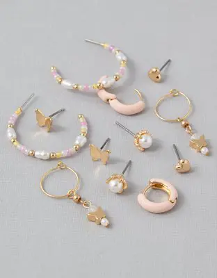 American Eagle O Pearl Butterfly Earrings 6-Pack. 1