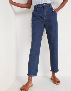 Extra High-Waisted Sky-Hi Straight Workwear Jeans for Women blue