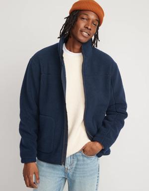 Mock-Neck Sherpa Full-Zip Jacket for Men blue