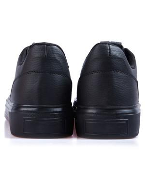 Siyah Bağcıklı Yüksek Taban Suni Deri Erkek Spor Ayakkabı - 89111