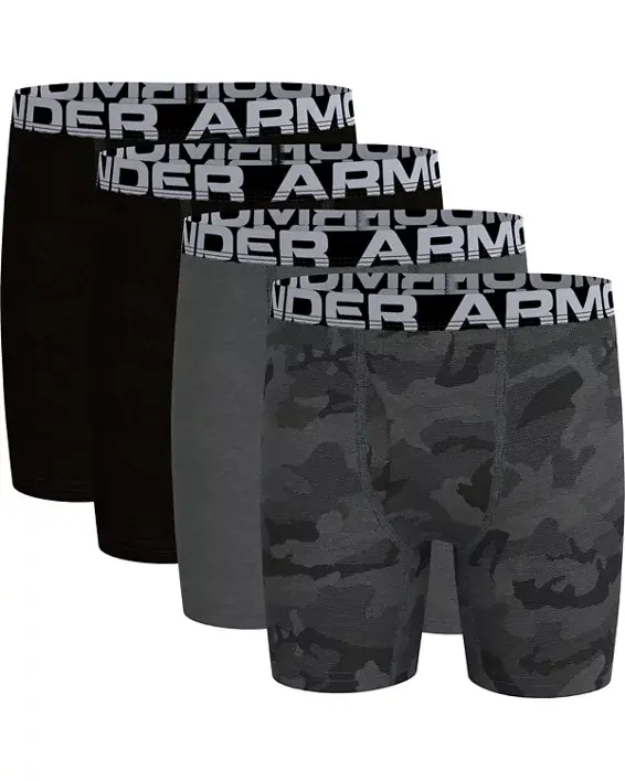 Under Armour Boys' UA Cotton Boxerjock® Camo 4-Pack. 1