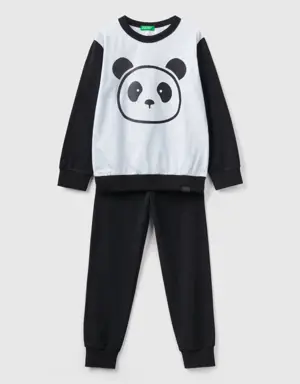 warm pyjamas with panda print