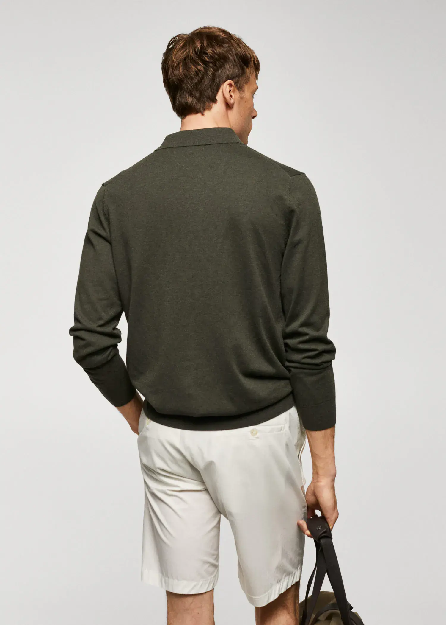 Mango Long-sleeved cotton jersey polo shirt. 3