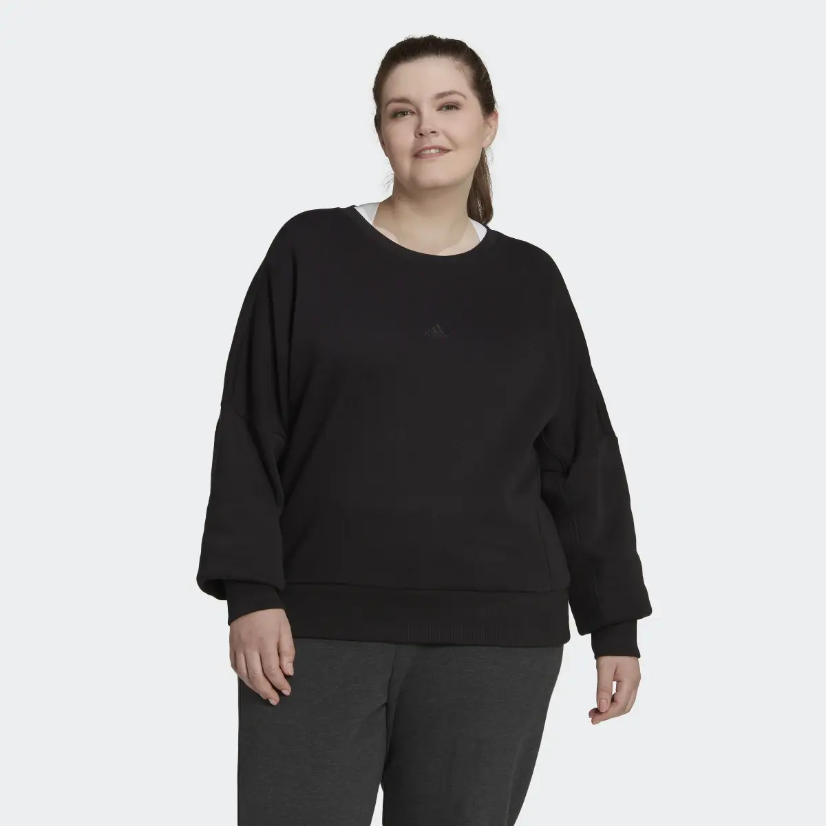 Adidas ALL SZN Fleece Sweatshirt (Plus Size). 2
