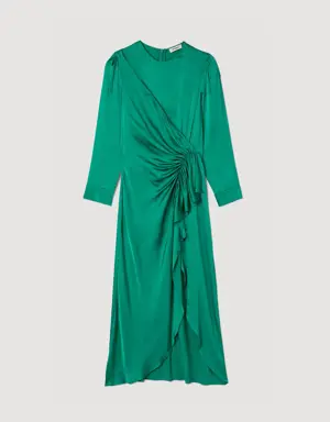Ruffled satin-effect dress Login to add to Wish list