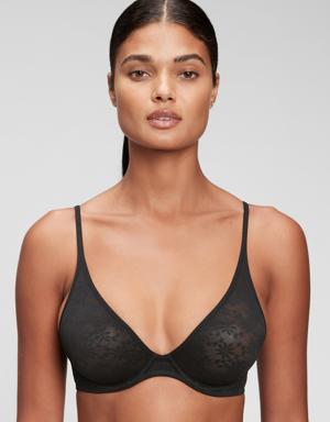 Bare Natural Recycled Lace Plunge Bra black