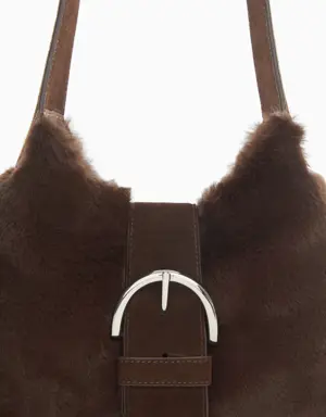 Leather-effect bag with buckle