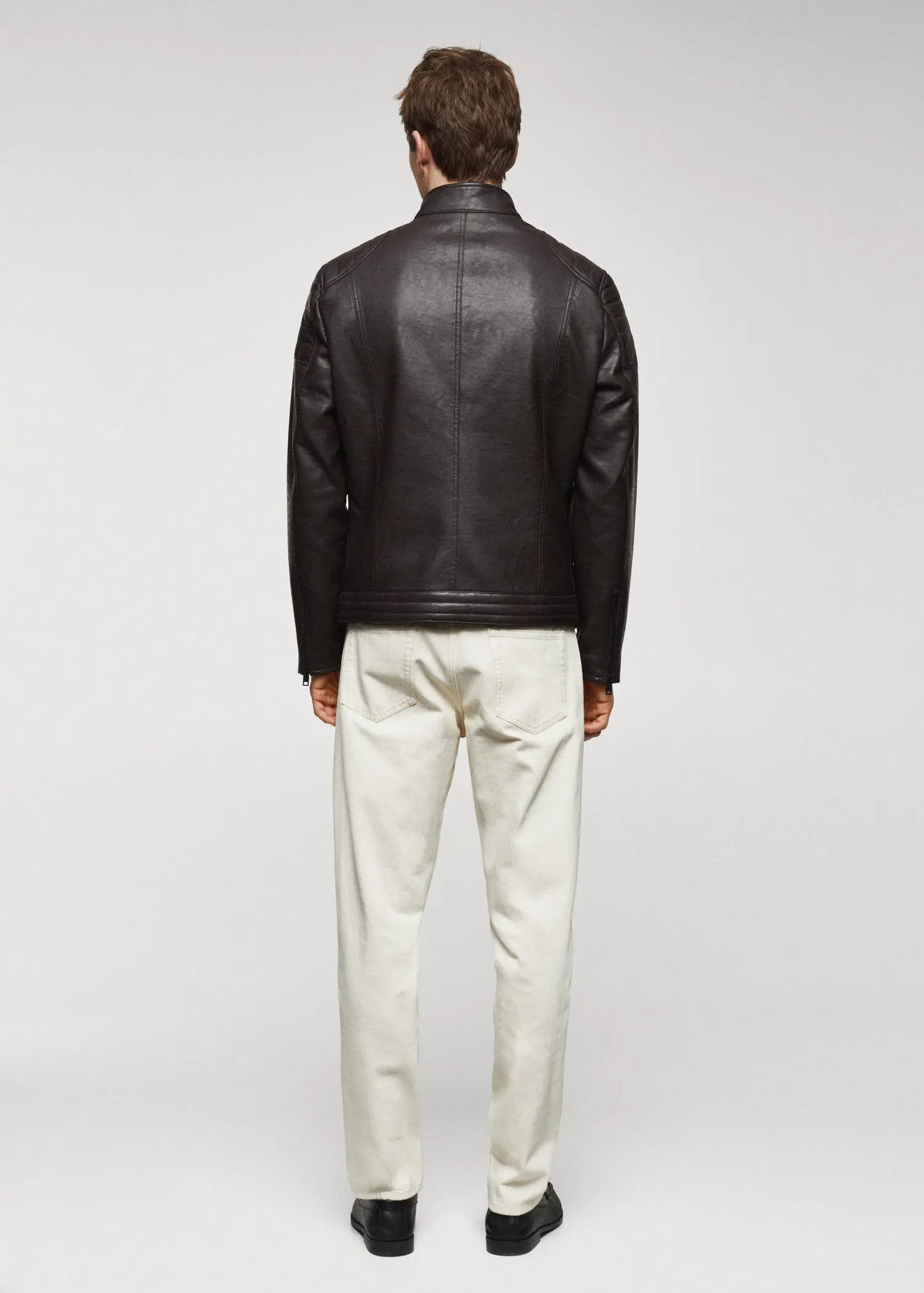 Mango Nappa leather-effect jacket. 3