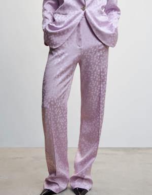 Satin trousers with polka dots