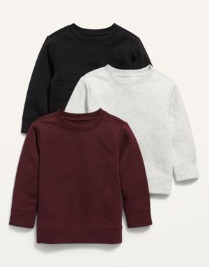 Old Navy Unisex Crew-Neck Pullover Sweatshirt 3-Pack for Toddler red