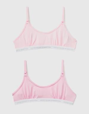 two bras in stretch cotton