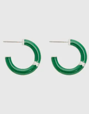 green c hoop earrings