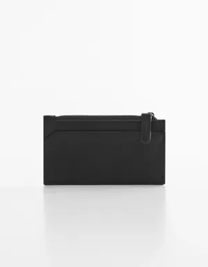 Anti-contactless leather-effect card holder