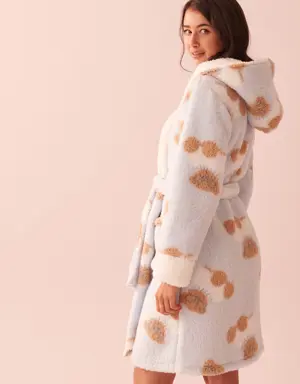 Nerdy Bear Sherpa Hooded Robe