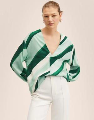 Mango Oversize printed blouse