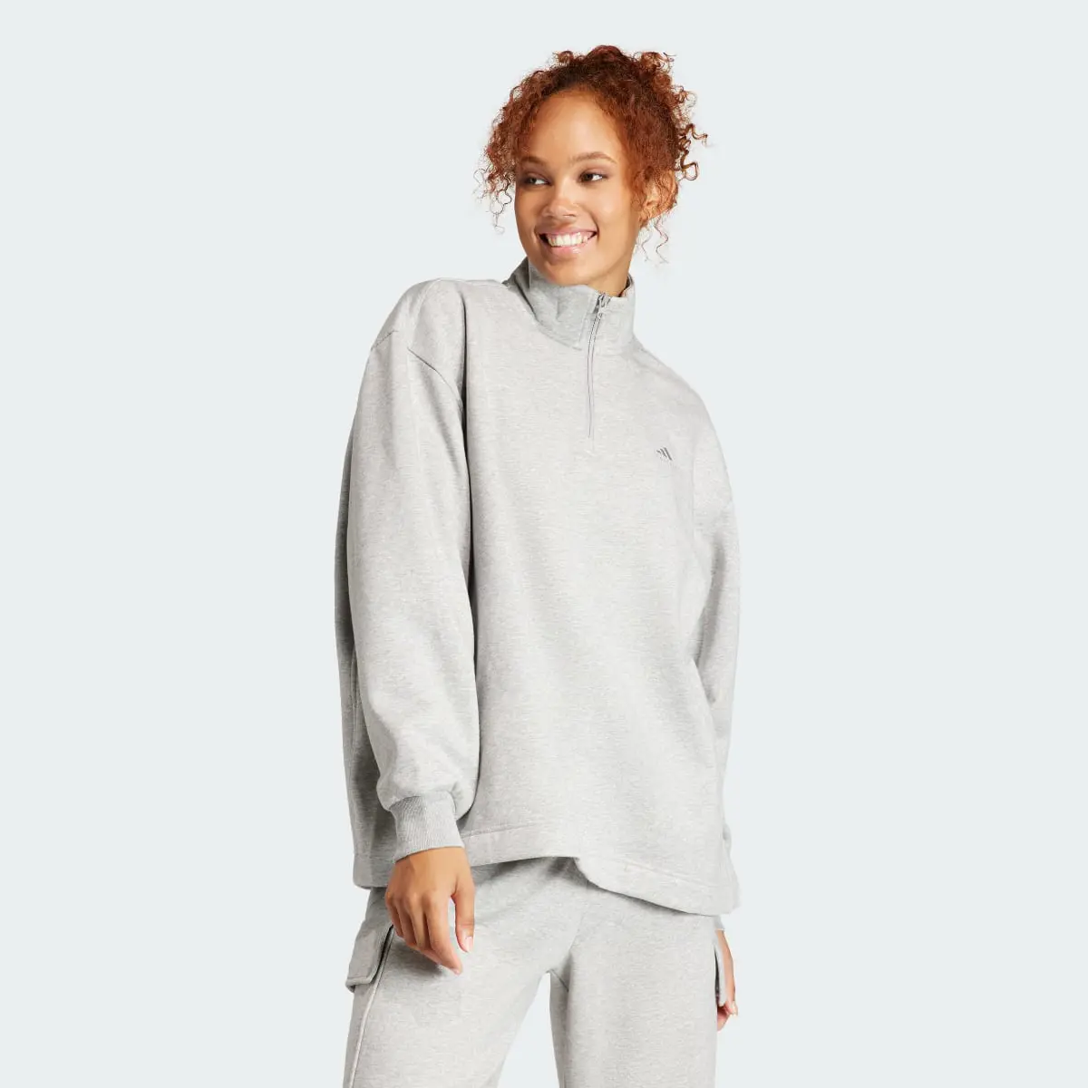 Adidas ALL SZN Fleece Quarter-Zip Sweatshirt. 2