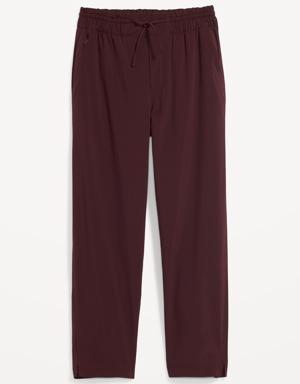 High-Waisted StretchTech Cropped Tapered Pants for Women red