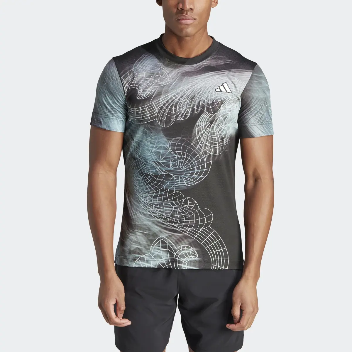 Adidas Tennis Printed AEROREADY FreeLift Pro T-Shirt. 1