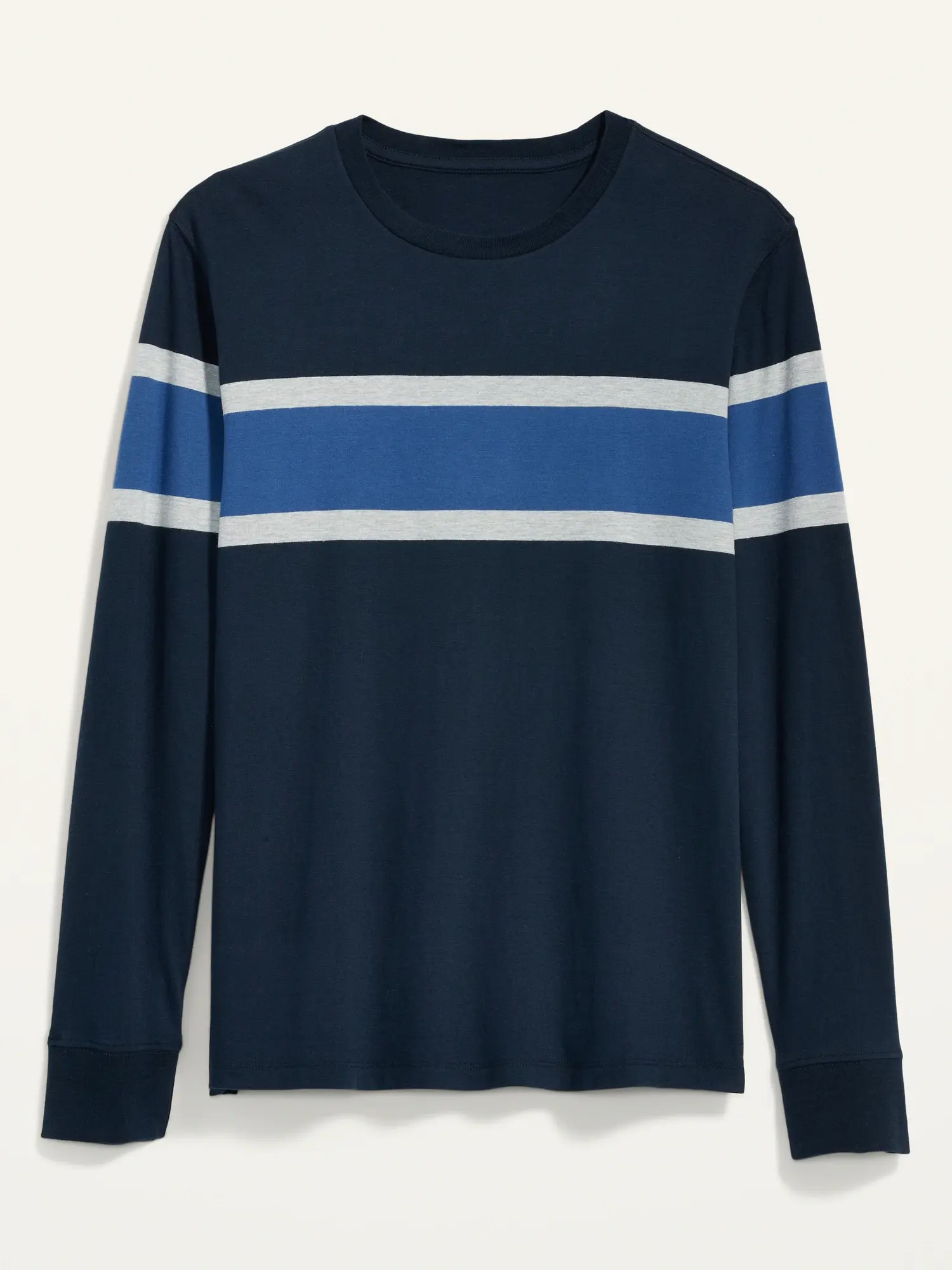 Old Navy Soft-Washed Center-Stripe Long-Sleeve T-Shirt for Men blue. 1