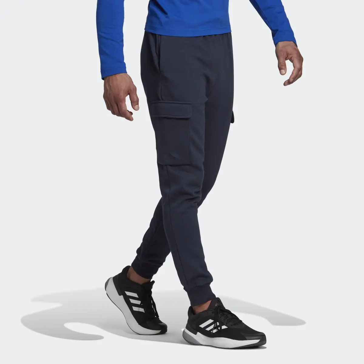 Adidas Essentials Fleece Regular Tapered Cargo Pants. 3