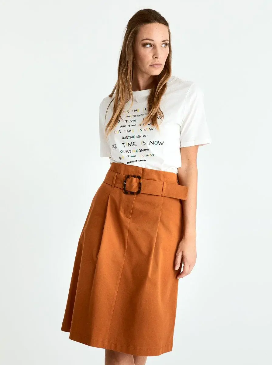 Roman Belted Brick Skirt. 1