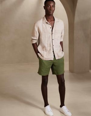 Banana Republic Lino 8" Linen Easy Short green