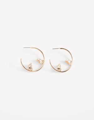 Real Gold-Plated Butterfly-Hoop Earrings for Women gold