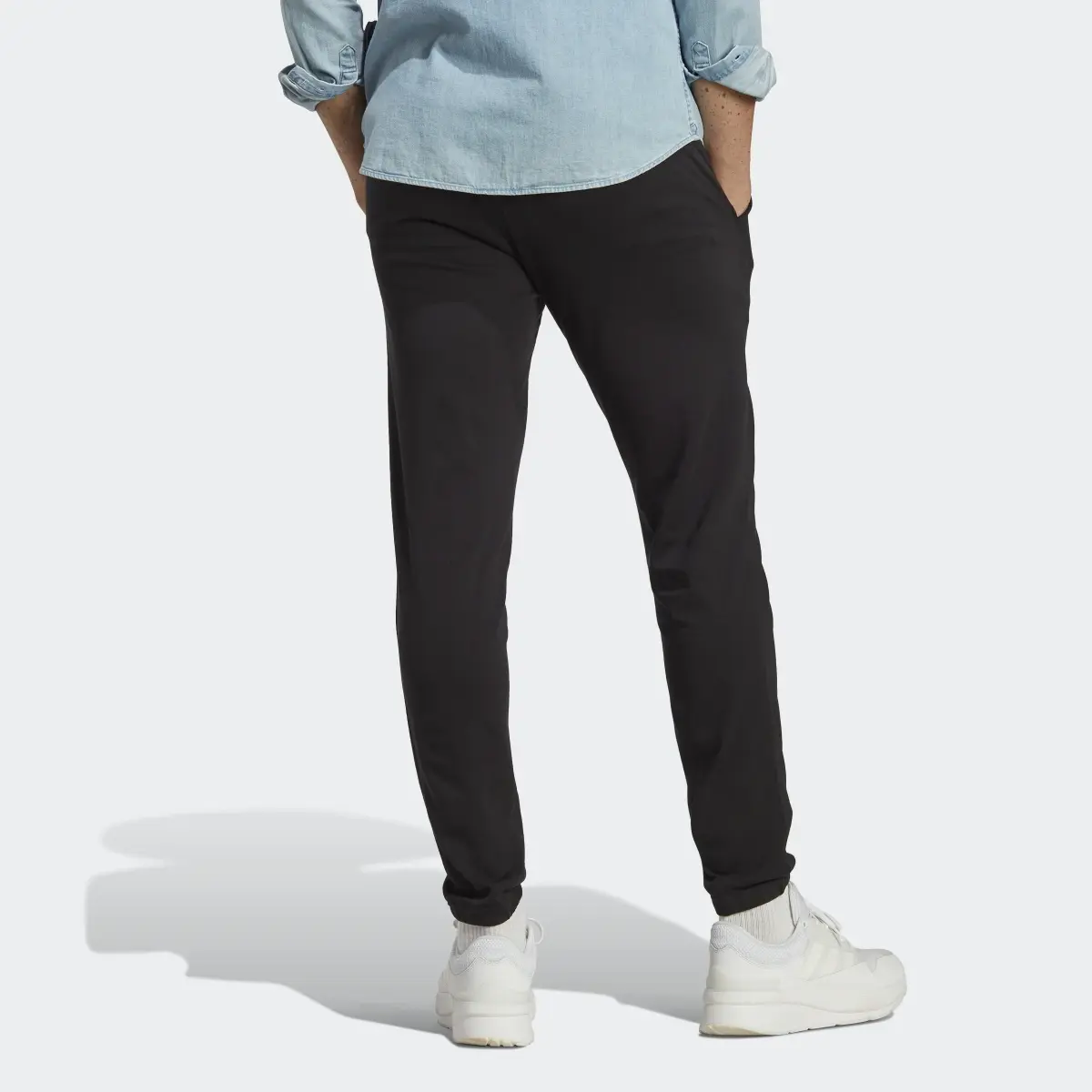 Adidas Essentials Single Jersey Tapered Elasticized Cuff Logo Pants. 2
