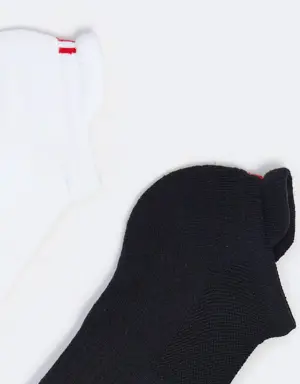 2 Li Golf Paket Patik Erkek Çorap Siyah/Beyaz