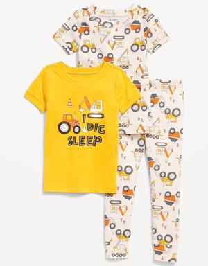 Old Navy Unisex 3-Piece Snug-Fit Printed Pajama Set for Toddler & Baby multi