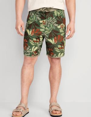 Old Navy Printed Built-In Flex Board Shorts -- 8-inch inseam green