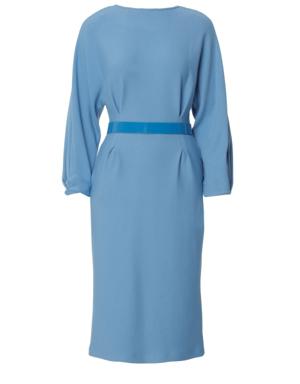 Belt Detailed Blue Dress