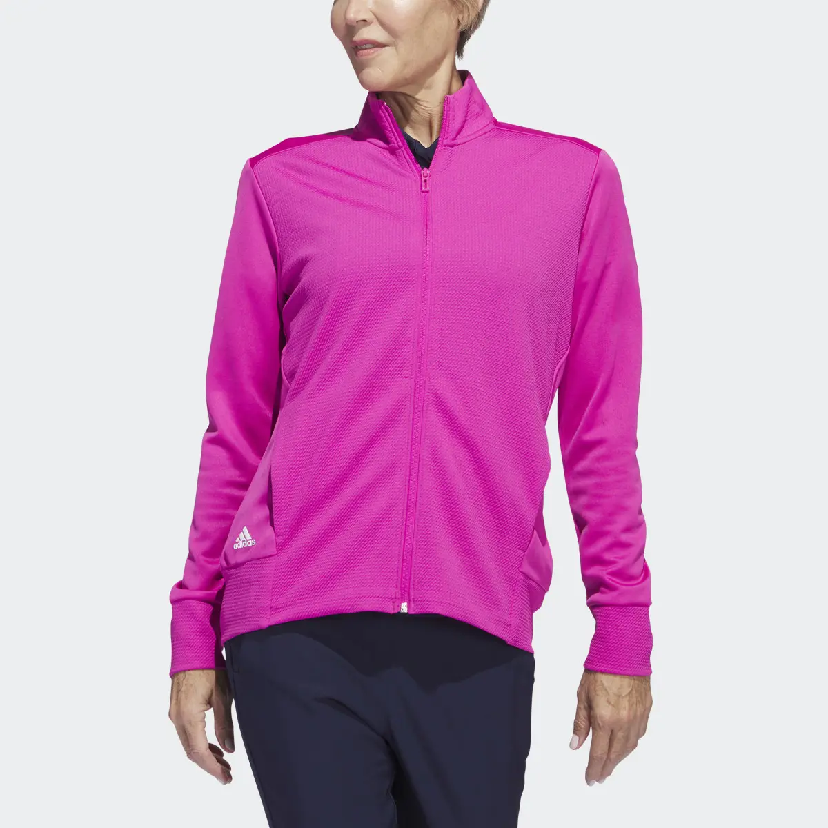 Adidas Textured Full-Zip Golf Jacket. 1