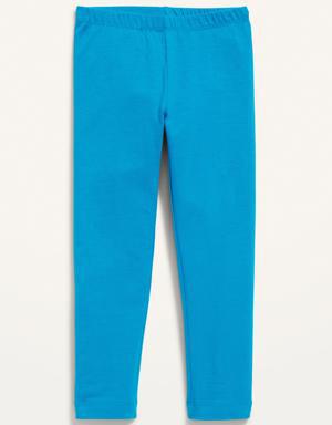 Solid-Color Jersey-Knit Full-Length Leggings for Toddler Girls blue