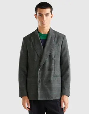 double-breasted prince of wales jacket