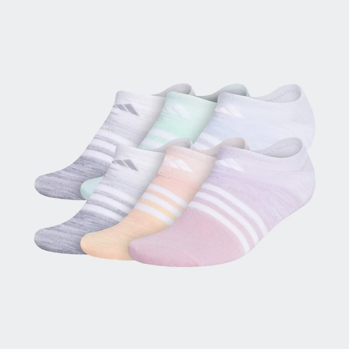 Adidas Superlite Multi Space Dye No-Show Socks 6 Pairs. 2
