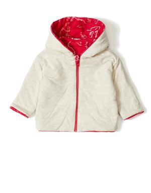Kırmızı Kapüşonlu Logolu Kız Bebek Sweatshirt