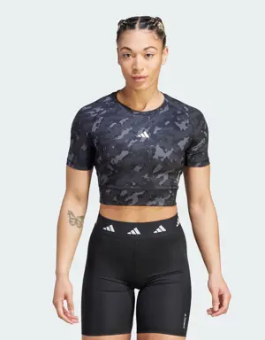 Techfit Camo Print Crop Training T-Shirt