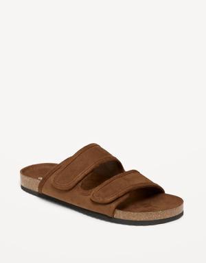 Double-Strap Faux-Suede Sandals for Men brown