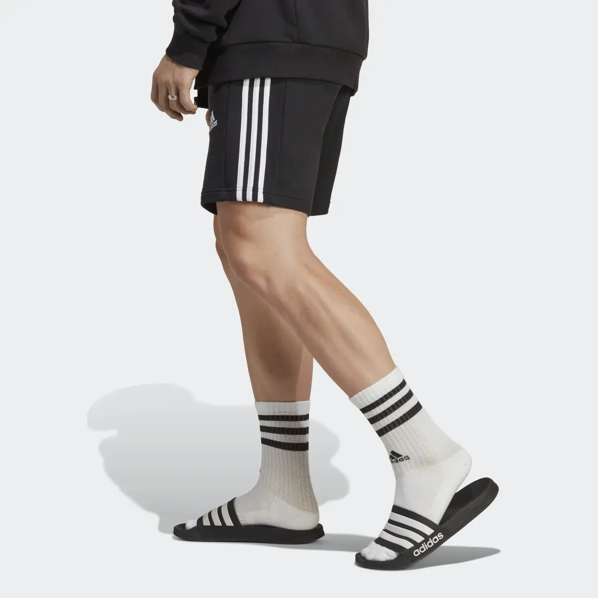 Adidas Essentials French Terry 3-Stripes Shorts. 2