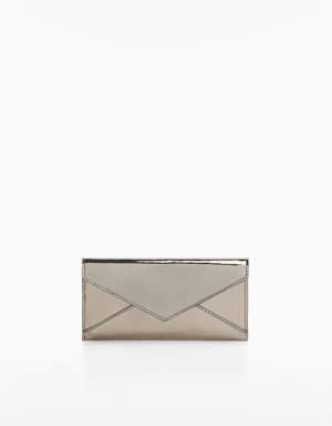 Metallic wallet with flap