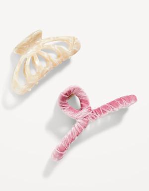Claw Hair Clips Variety 2-Pack for Women pink