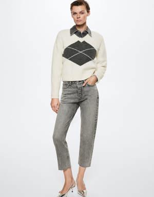 Geometric print sweater