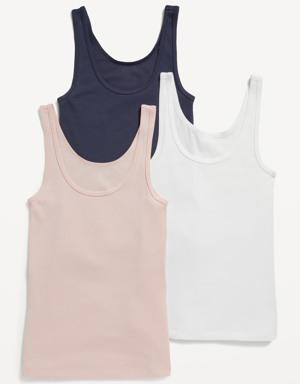 Old Navy Slim-Fit Rib-Knit Tank Top 3-Pack for Women blue