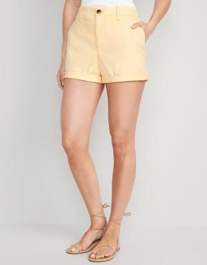 Old Navy High-Waisted OGC Pull-On Chino Shorts -- 3.5-inch inseam yellow