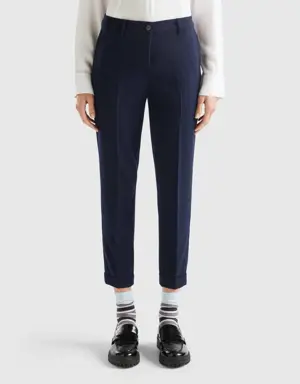 stretch pants with cuffs