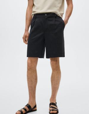 Linen lyocell Bermuda shorts